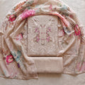 The Sandstone Rose Embroidered Mul Chanderi Set