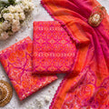 The Radiant Sunset Paisley Unstitched Cotton Suit Set (3-Piece) - SAJHO